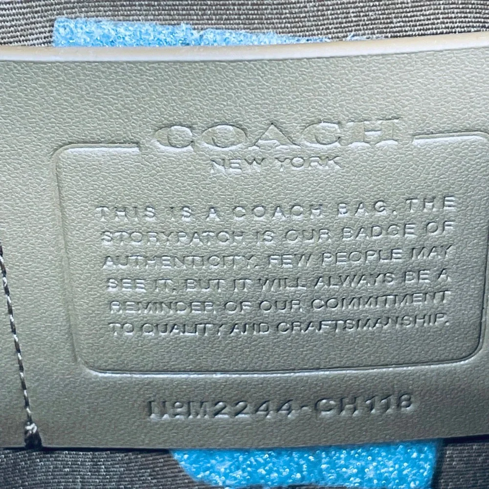 Coach Men Messenger Bag Signature Canvas Blue Leather Medium‎ CH118 Sporty Bag